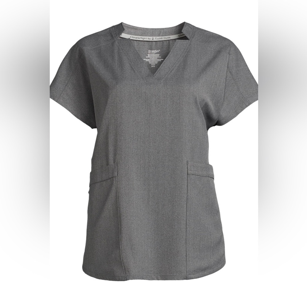 NWT Cuddle Duds Climate Right grey scrub top